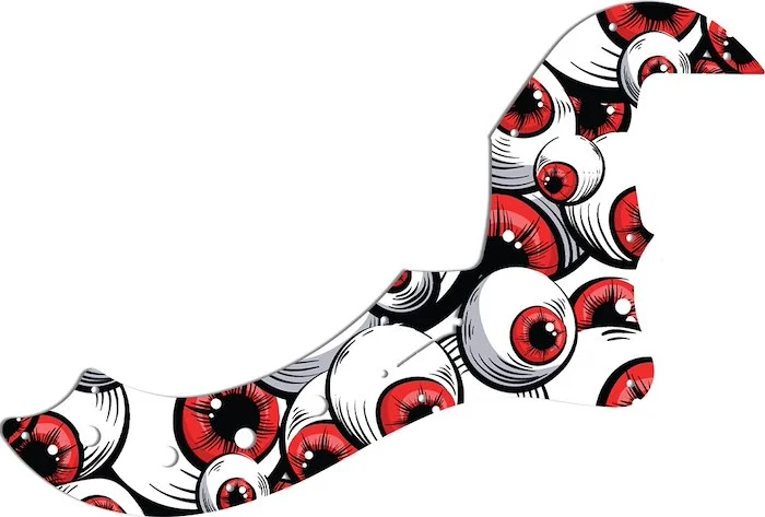 WD Custom Pickguard For Fender 5 String American Deluxe Or American Elite Dimension Bass V #GHA01 Red Eye Graphic