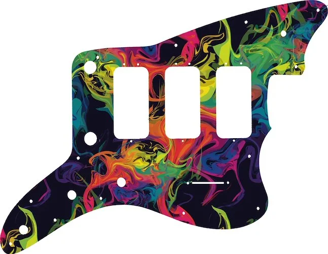WD Custom Pickguard For Fender 60th Anniversary Triple Jazzmaster #GP01 Rainbow Paint Swirl Graphic