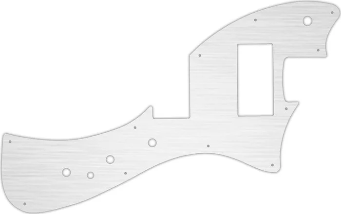 WD Custom Pickguard For Fender Alternate Reality Meteora HH #13 Simulated Brushed Silver/Black PVC