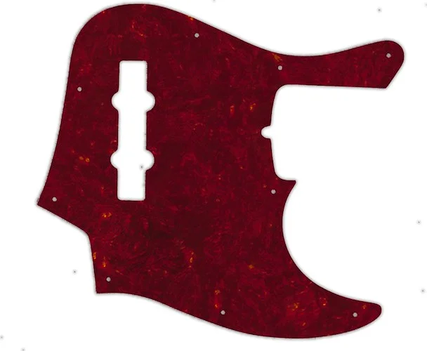 WD Custom Pickguard For Fender American Deluxe 21 Fret Jazz Bass#05R Tortoise Shell Red