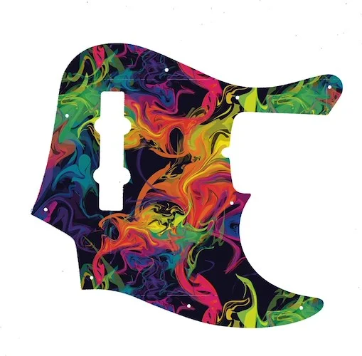 WD Custom Pickguard For Fender American Deluxe 21 Fret Jazz Bass#GP01 Rainbow Paint Swirl Graphic