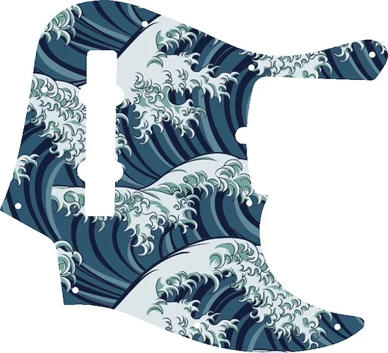 WD Custom Pickguard For Fender American Deluxe 21 Fret 5 String Jazz Bass #GT02 Japanese Wave Tattoo Graphic