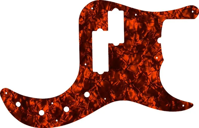 WD Custom Pickguard For Fender American Deluxe 5 String Precision Bass #28OP Orange Pearl/Black/White/Black