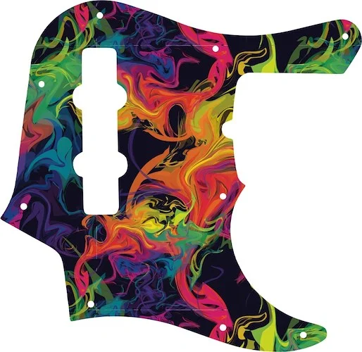 WD Custom Pickguard For Fender American Deluxe 1998-Present 22 Fret Jazz Bass #GP01 Rainbow Paint Swirl Graphic
