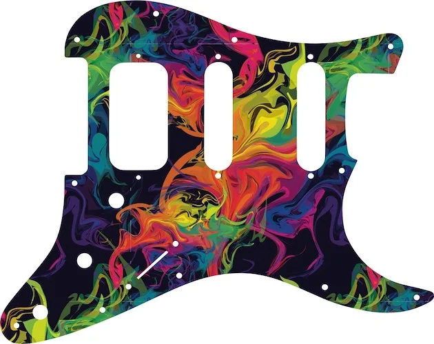 WD Custom Pickguard For Fender American Deluxe or Lone Star Stratocaster #GP01 Rainbow Paint Swirl Graphic