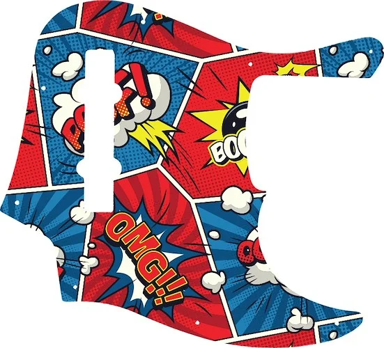 WD Custom Pickguard For Fender American Elite 5 String Jazz Bass V #GCM01 Comic Book Graphic