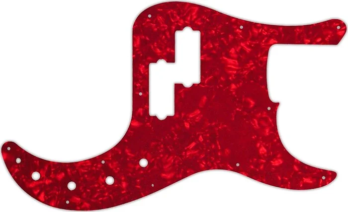 WD Custom Pickguard For Fender American Elite Precision Bass #28R Red Pearl/White/Black/White