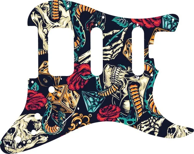 WD Custom Pickguard For Fender American Elite Stratocaster HSS #GT03 Vintage Flash Tattoo Graphic