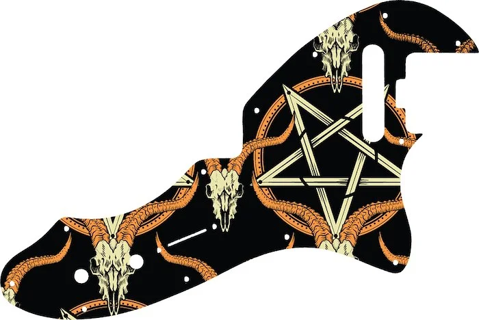 WD Custom Pickguard For Fender American Elite Telecaster Thinline #GOC01 Occult Goat Skull & Pentagram Graphic