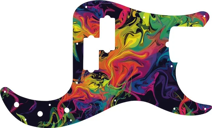 WD Custom Pickguard For Fender American Performer Precision Bass #GP01 Rainbow Paint Swirl Graphic