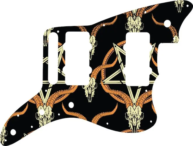 WD Custom Pickguard For Fender American Special Jazzmaster #GOC01 Occult Goat Skull & Pentagram Graphic