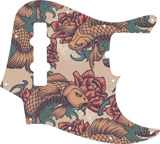 WD Custom Pickguard For Fender American Standard Jazz Bass #GT01 Koi Tattoo Graphic