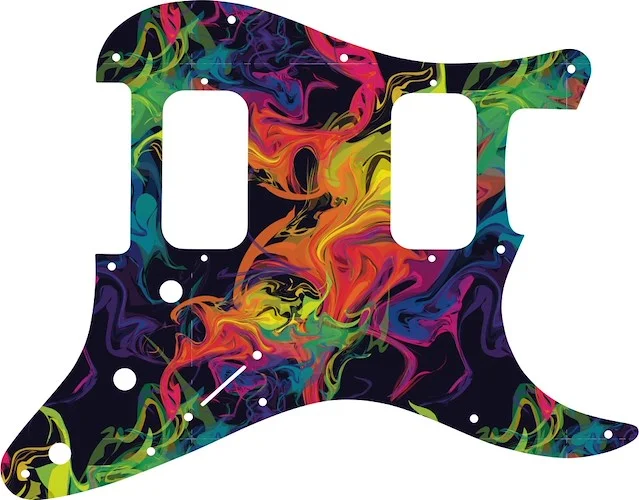 WD Custom Pickguard For Fender Big Apple Or Double Fat Stratocaster #GP01 Rainbow Paint Swirl Graphic