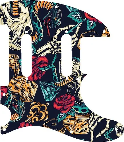 WD Custom Pickguard For Fender Blacktop Baritone Telecaster #GT03 Vintage Flash Tattoo Graphic