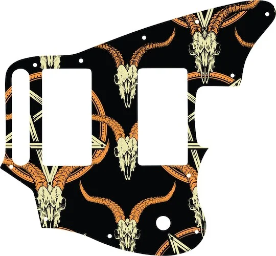 WD Custom Pickguard For Fender Blacktop Jaguar #GOC01 Occult Goat Skull & Pentagram Graphic