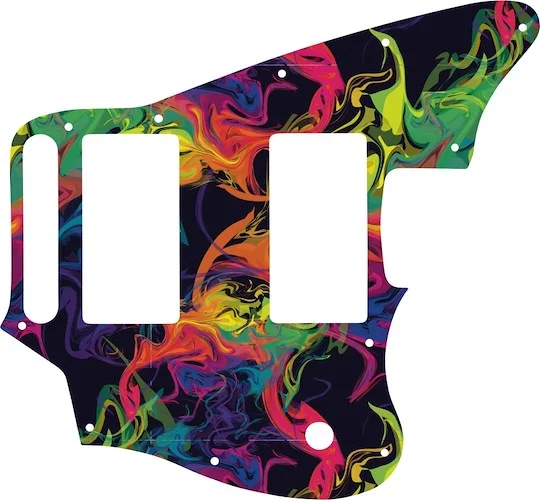 WD Custom Pickguard For Fender Blacktop Jaguar #GP01 Rainbow Paint Swirl Graphic
