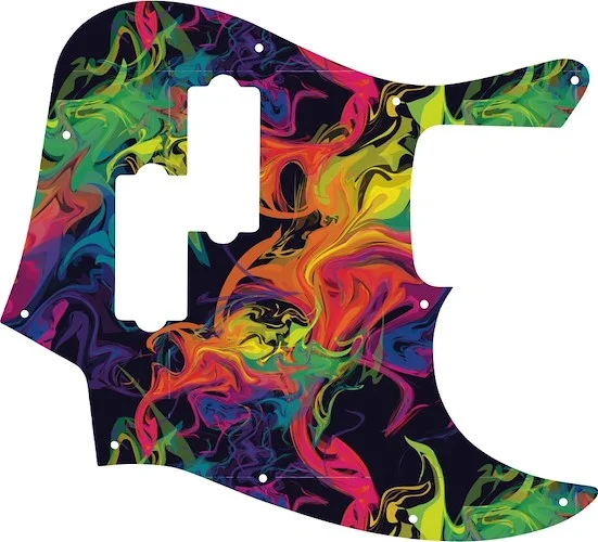 WD Custom Pickguard For Fender Blacktop Jazz Bass #GP01 Rainbow Paint Swirl Graphic