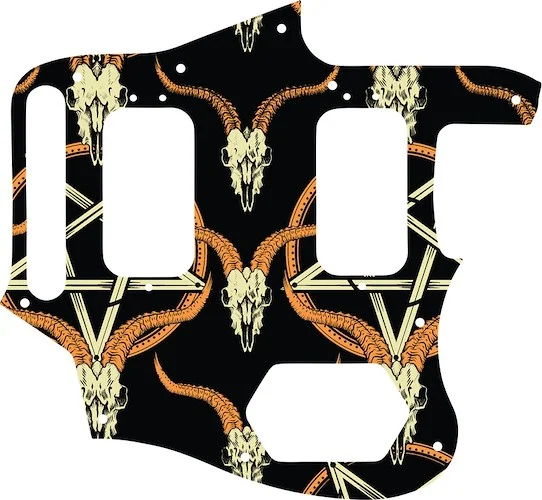 WD Custom Pickguard For Fender Classic Player Jaguar Special HH #GOC01 Occult Goat Skull & Pentagram Graphic