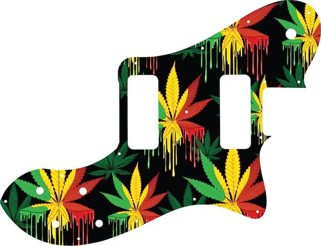 WD Custom Pickguard For Fender Classic Player Telecaster Deluxe Black Dove #GC01 Rasta Cannabis Drip Graphic