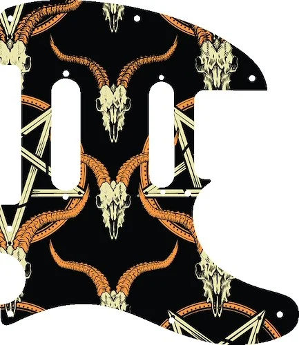 WD Custom Pickguard For Fender Deluxe Nashville Telecaster #GOC01 Occult Goat Skull & Pentagram Graphic