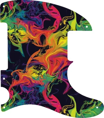 WD Custom Pickguard For Fender Esquire Or Telecaster #GP01 Rainbow Paint Swirl Graphic