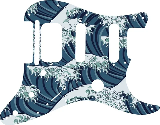 WD Custom Pickguard For Fender Fishman TriplePlay Stratocaster HSS #GT02 Japanese Wave Tattoo Graphic