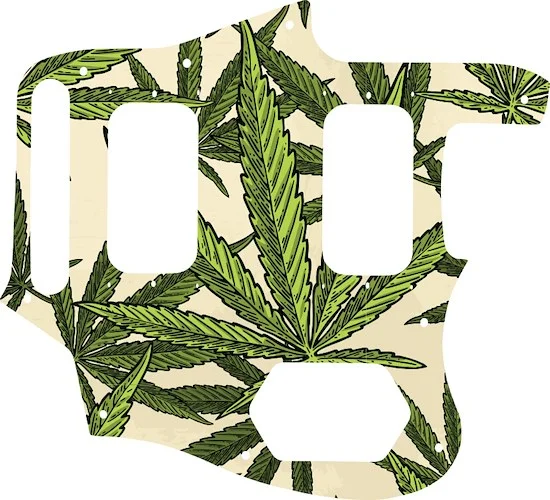 WD Custom Pickguard For Fender Kurt Cobain Signature Series Jaguar #GC02 Cannabis Leaf Graphic
