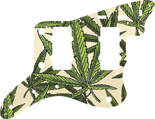 WD Custom Pickguard For Fender Made In Japan 1966-1968 Reissue Jazzmaster #GC02 Cannabis Leaf Graphic