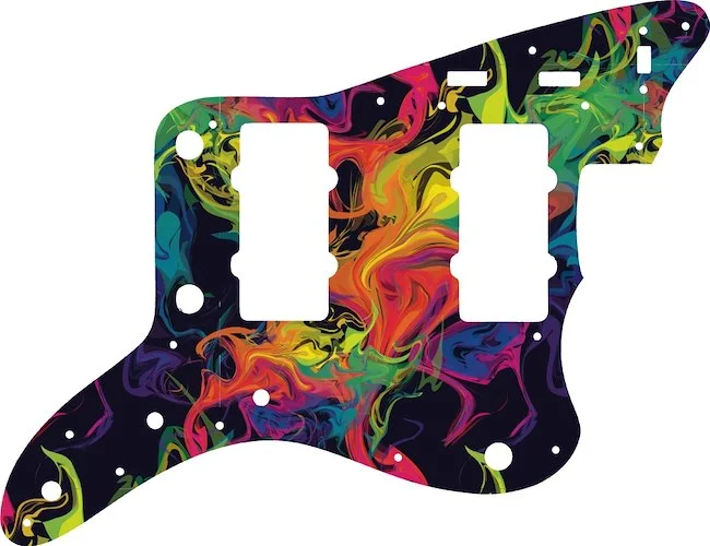 WD Custom Pickguard For Fender Made In Japan 1966-1968 Reissue Jazzmaster #GP01 Rainbow Paint Swirl Graphic