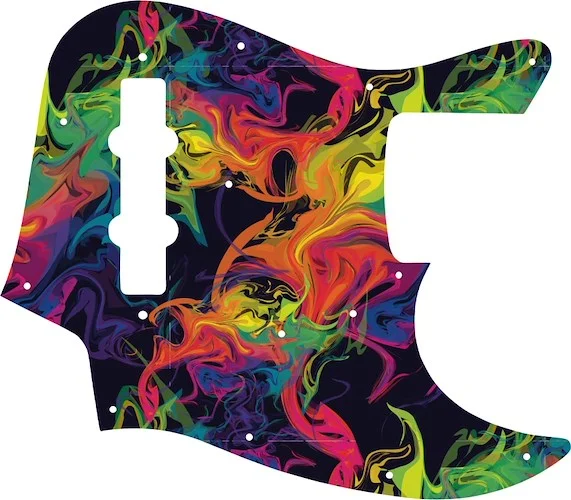 WD Custom Pickguard For Fender Made In Japan Jazz Bass #GP01 Rainbow Paint Swirl Graphic