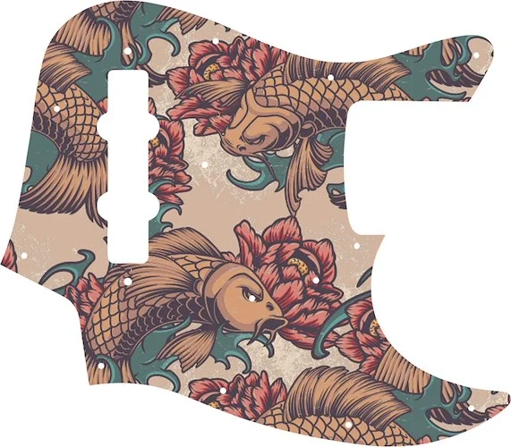 WD Custom Pickguard For Fender Made In Japan Jazz Bass #GT01 Koi Tattoo Graphic