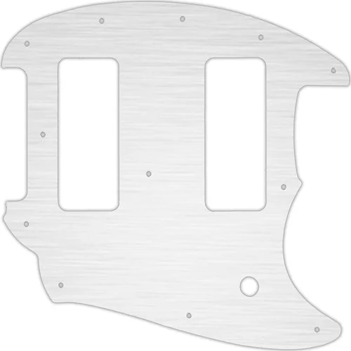 WD Custom Pickguard For Fender OffSet Series Mustang #13 Simulated Brushed Silver/Black PVC