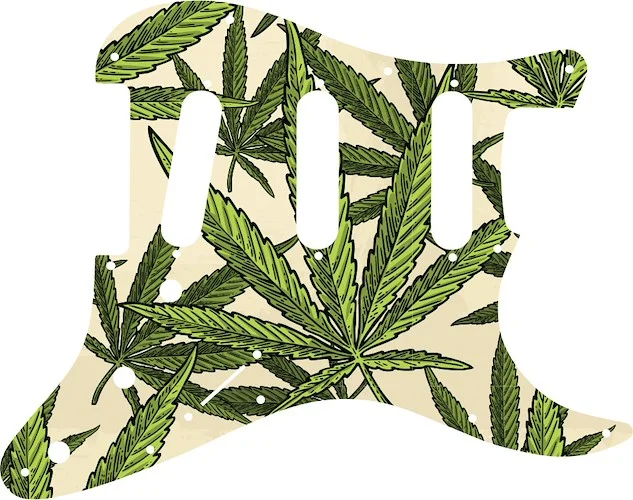 WD Custom Pickguard For Fender Old Style 11 Hole or American Vintage '62 Reissue Stratocaster #GC02 Cannabis Leaf Graphic