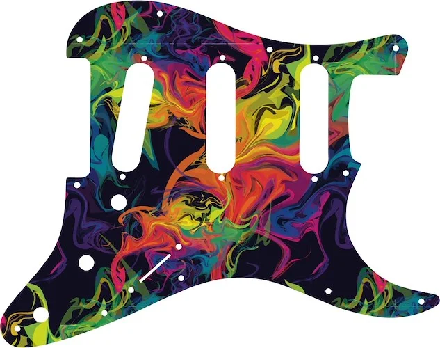 WD Custom Pickguard For Fender Old Style 11 Hole or American Vintage '62 Reissue Stratocaster #GP01 Rainbow Paint Swirl Graphic