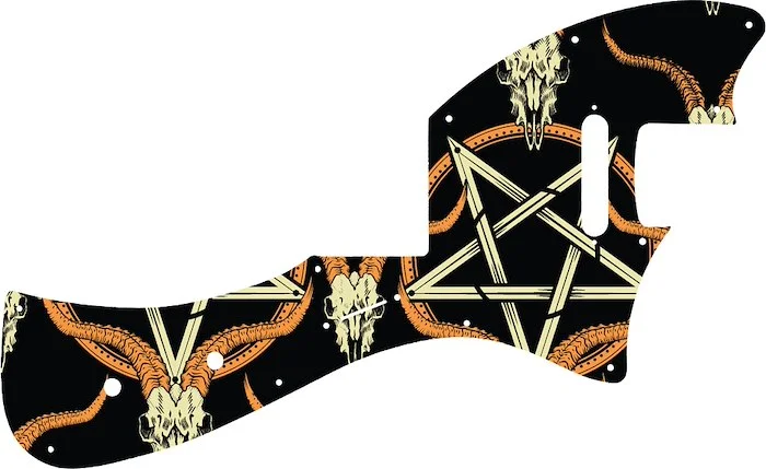 WD Custom Pickguard For Fender Parallel Universe Meteora #GOC01 Occult Goat Skull & Pentagram Graphic