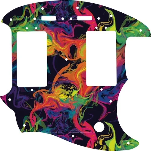 WD Custom Pickguard For Fender Pawn Shop Mustang Special #GP01 Rainbow Paint Swirl Graphic