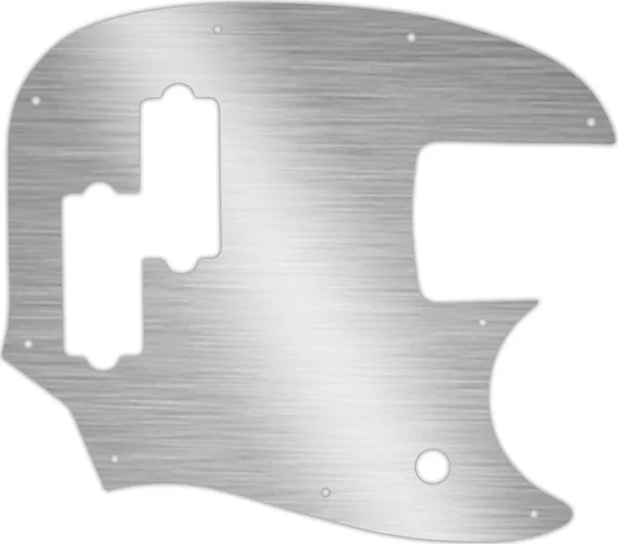 WD Custom Pickguard For Fender Short Scale Mustang Bass PJ #13 Simulated Brushed Silver/Black PVC