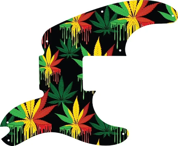 WD Custom Pickguard For Fender Sting Signature Precision Bass #GC01 Rasta Cannabis Drip Graphic