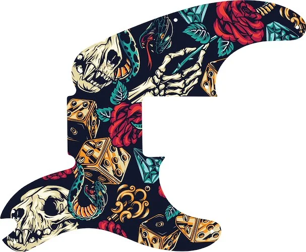 WD Custom Pickguard For Fender Sting Signature Precision Bass #GT03 Vintage Flash Tattoo Graphic