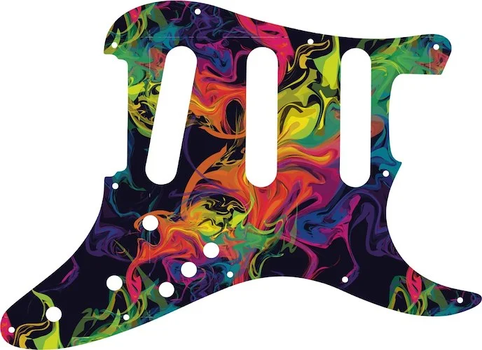 WD Custom Pickguard For Fender Stratocaster Elite #GP01 Rainbow Paint Swirl Graphic