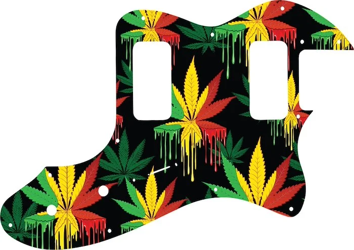 WD Custom Pickguard For Fender Telecaster Thinline Super Deluxe #GC01 Rasta Cannabis Drip Graphic