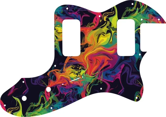 WD Custom Pickguard For Fender Telecaster Thinline Super Deluxe #GP01 Rainbow Paint Swirl Graphic