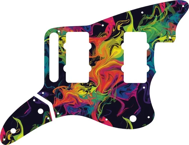 WD Custom Pickguard For Fender Thurston Moore Signature Series Jazzmaster #GP01 Rainbow Paint Swirl Graphic