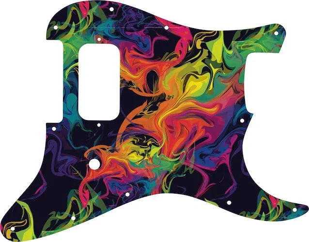 WD Custom Pickguard For Fender Tom Delonge Stratocaster #GP01 Rainbow Paint Swirl Graphic