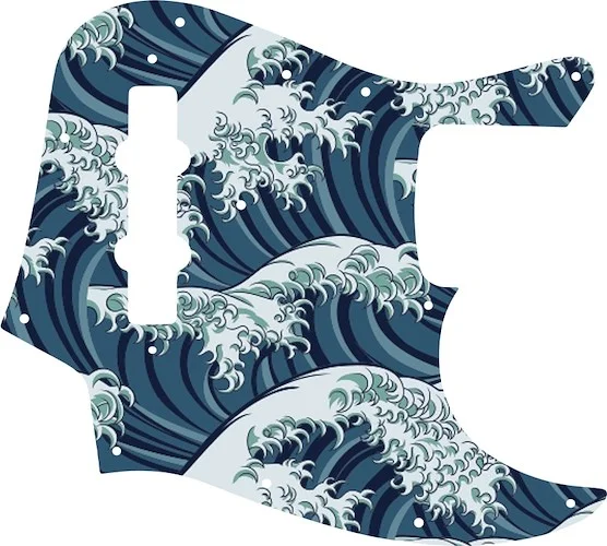 WD Custom Pickguard For Fender Vintage 1970's-1980's 20 Fret Jazz  Bass #GT02 Japanese Wave Tattoo Graphic
