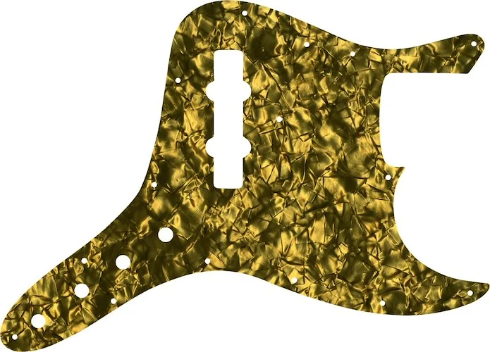 WD Custom Pickguard For Fender Vintage 1970's-1980's 20 Fret Jazz Bass With Custom Integrated Control Plate #28GD Gold Pearl/Black/White/Black