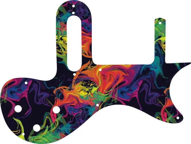 WD Custom Pickguard For Gibson 1 Pickup Melody Maker #GP01 Rainbow Paint Swirl Graphic