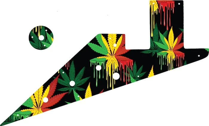 WD Custom Pickguard For Gibson 1958-1959 And 1962-1963 Flying V Korina #GC01 Rasta Cannabis Drip Graphic