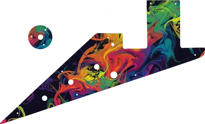 WD Custom Pickguard For Gibson 1958-1959 And 1962-1963 Flying V Korina #GP01 Rainbow Paint Swirl Graphic