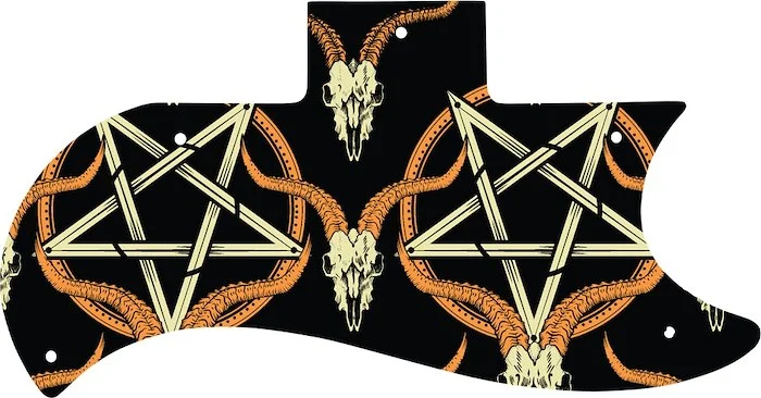 WD Custom Pickguard For Gibson 1961-1970 Half Face SG #GOC01 Occult Goat Skull & Pentagram Graphic